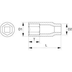 Nasadka udarowa długa 1" calowa 1.1/4'' K9506Z-1.1/4 BAHCO