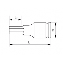 Nasadka udarowa 1'' z końcówka imbusową 19 mm 7993M0190 BAHCO