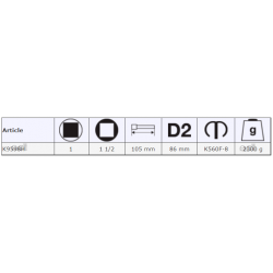 Adapter udarowy z 1.1/2'' na 1'' K9598H BAHCO