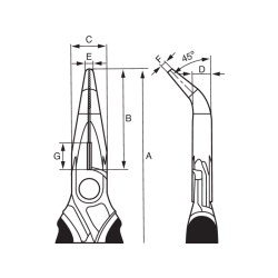 Szczypce wygięte 45° 160 mm ERGO™ 2427 G-160 BAHCO