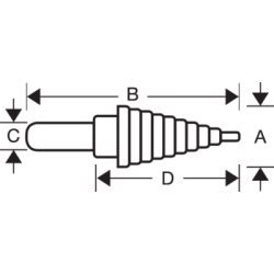 Wiertło stopniowe do metalu Ø 4-12 mm 228-SD BAHCO