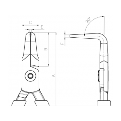 Szczypce półokrągłe precyzyjne odgięte 90° C3790 BAHCO
