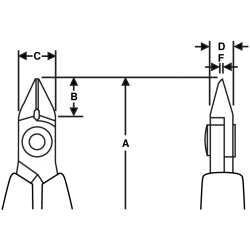 Szczypce ucinaki boczne precyzyjne 0.1-0.8 Flush 2646 M BELZER