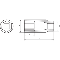 Nasadka długa 1/4'' 4 mm 103-04-1 IRIMO