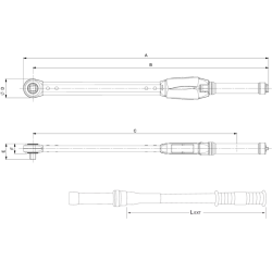 Klucz dynamometryczny 1'' ustawiany na przyrządach 500-1500 Nm 75P1-1500 BAHCO