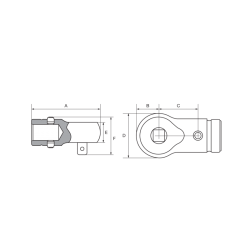 Stały zabierak kwadratowy 1/4'' ze złączem okrągłym Ø 16 mm 16F-1/4 BAHCO