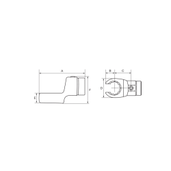 Końcówka oczkowa otwarta 9 mm ze złączem okrągłym Ø 16 mm 169-9 BAHCO