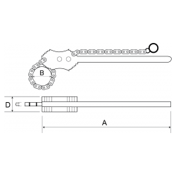 Klucz łańcuchowy wzmocniony do rur Ø 1.1/2'' 372-1.1/2 BAHCO