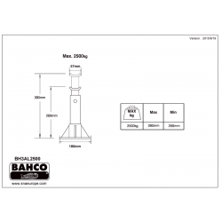Podpórka regulowana aluminiowa 2.5 tony 2 szt. BH3AL2500 BAHCO