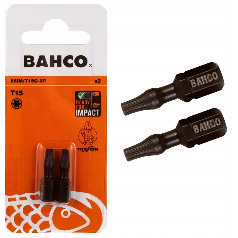 Bit udarowy Torx T15 x 25 mm 2 szt. 66IM/T15C-2P BAHCO Bahcocentrum.pl