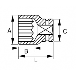 Nasadka 12-kątna 1/2" calowa 1/2'' 122A-16-1 IRIMO