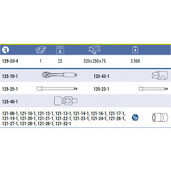 Zestaw narzędzi 1/2'' 23 el. 129-23-4 IRIMO