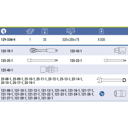 Zestaw narzędzi 1/2'' 33 el. 129-33W-4 IRIMO