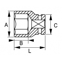 Nasadka udarowa 1/2" 8 mm 167-08-1 IRIMO