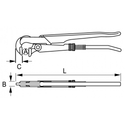 Klucz do rur typu Szwed, 90° 630 mm 303231 IRIMO