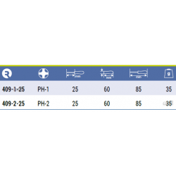 Wkrętak krótki Phillips PH2 x 25 mm 409-2-25 IRIMO
