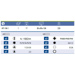 Zestaw bitów precyzyjnych 17 elementów 471-18-1 IRIMO