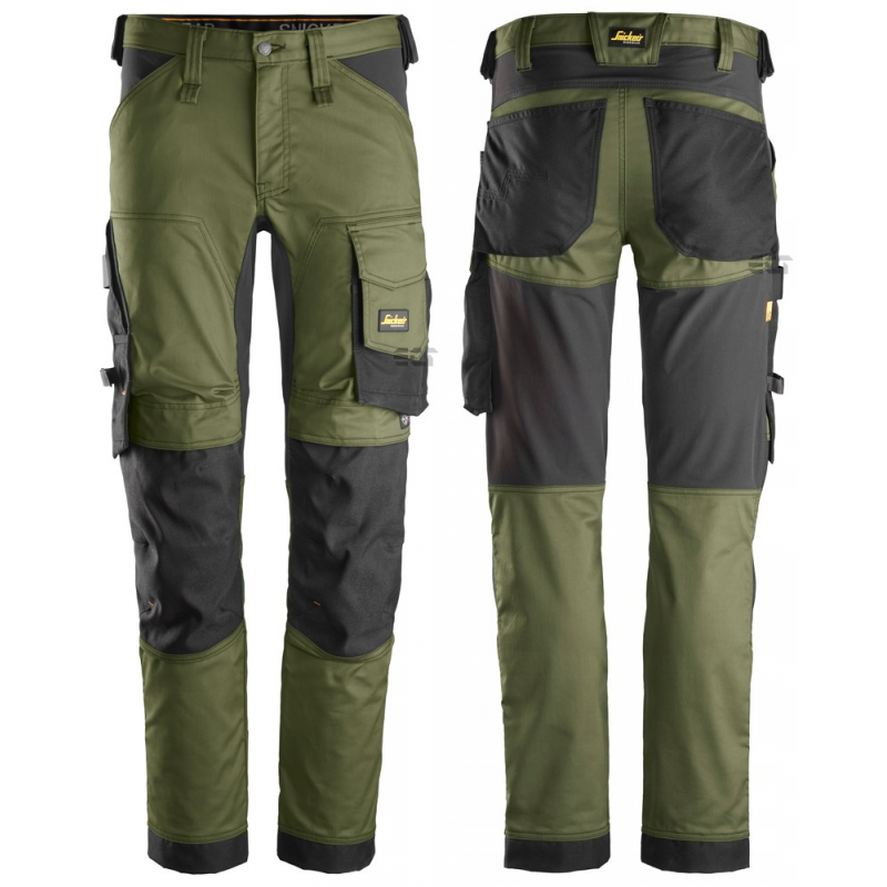 Spodnie 6341 robocze stretch AllroundWork rozm. 44 kolor khaki green/black 63413104044 SNICKERS WORKWEAR Bahcocentrum.pl