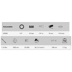 Wkrętarka pneumatyczna 1/4" BP826 Bahco