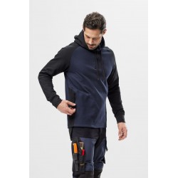 Bluza 2842 dwukolorowa z krótkim suwakiem i kapturem rozm. XXL kolor black/steel grey 28420458008 SNICKERS WORKWEAR