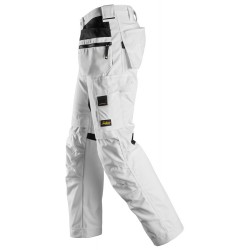 Spodnie 6224 Canvas+ stretch AllroundWork z workami kieszeniowymi rozm. 64 kolor white/white 62240909044 SNICKERS WORKWEAR