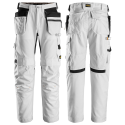 Spodnie 6224 Canvas+ stretch AllroundWork z workami kieszeniowymi rozm. 64 kolor white/white 62240909044 SNICKERS WORKWEAR