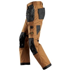 Spodnie 6224 Canvas+ stretch AllroundWork z workami kieszeniowymi rozm. 48 kolor brown/black 62241204048 SNICKERS WORKWEAR