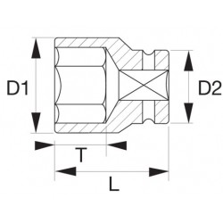 Nasadka 6-kątna 3/4'' 19 mm 8900SM-19 Bahco