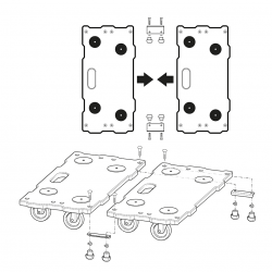 Platformy do transportu mebli, łączone FT 400 5543000 WOLFCRAFT