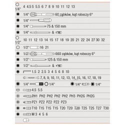 Zestaw narzędzi 1/2'' i 1/4'' - 95 elementów S95 BAHCO