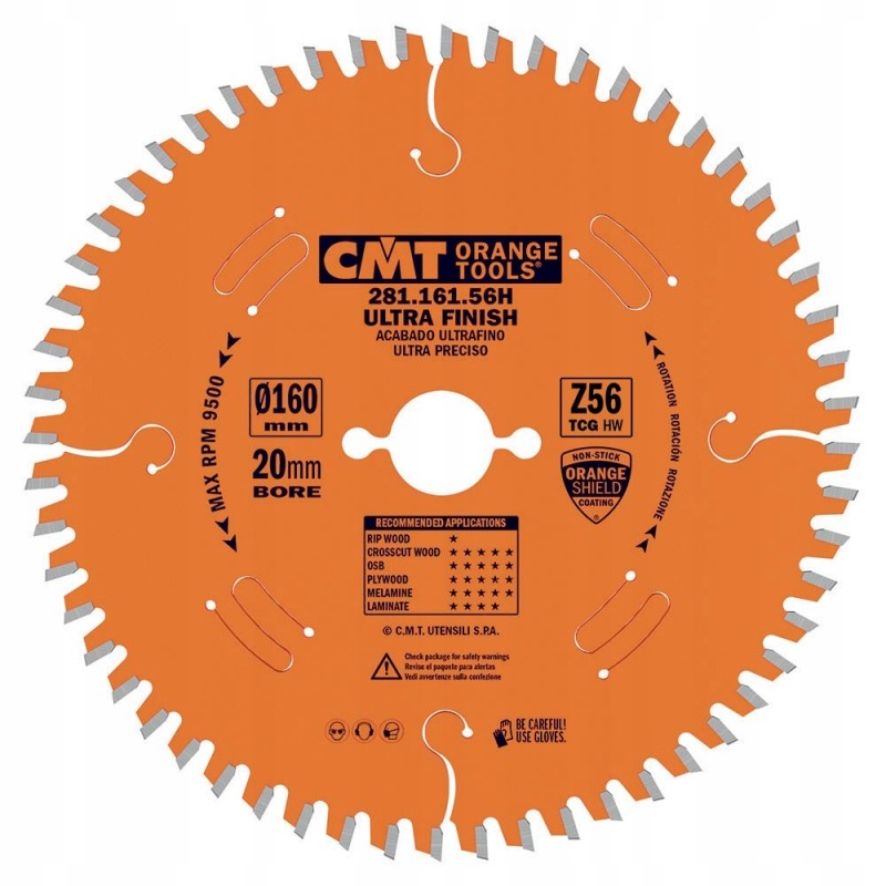 Tarcza pilarska do cięcia drewna Ø 160/20 mm 56 zębów 281.161.56H CMT Bahcocentrum.pl