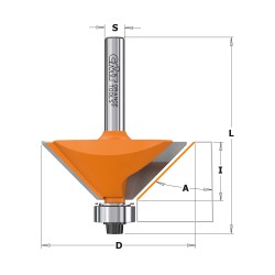 Frez do ukosowania 45° z łożyskiem D-65, I-26, L-76.7, S-12 mm 936.950.11 CMT