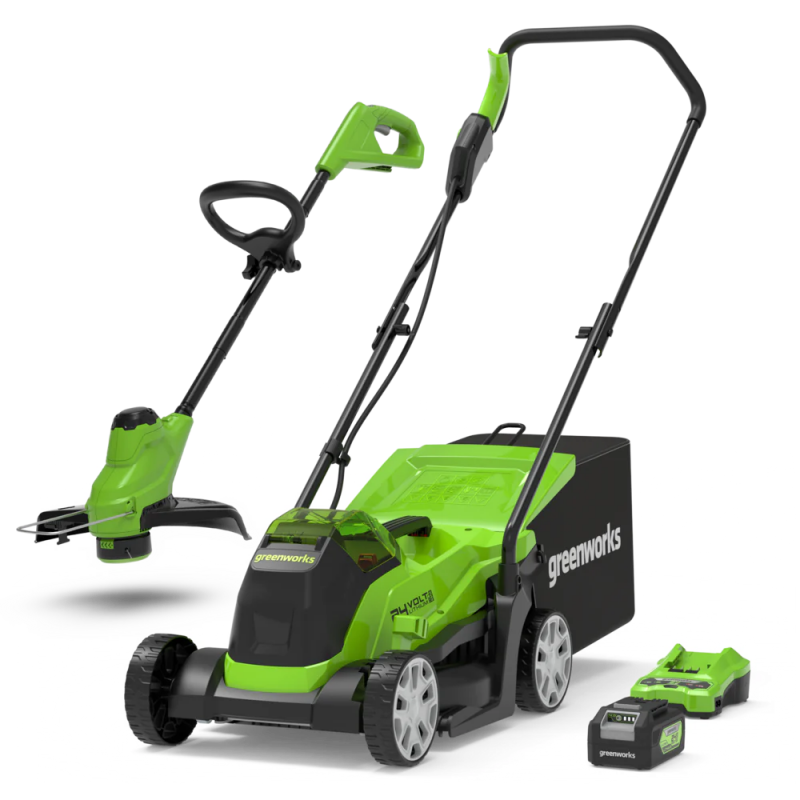 Kosiarka akumulatorowa 33 cm 24V + podkaszarka 24V zestaw GD24LM33LT25K4 1305007 GREENWORKS Bahcocentrum.pl