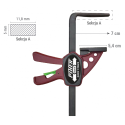 Ścisk automatyczny 150 mm Mini Quick T-Track 52101 PIHER