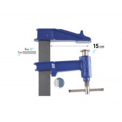 Ścisk śrubowy tłokowy 150 x 300 mm BLUELINE R 05030 PIHER