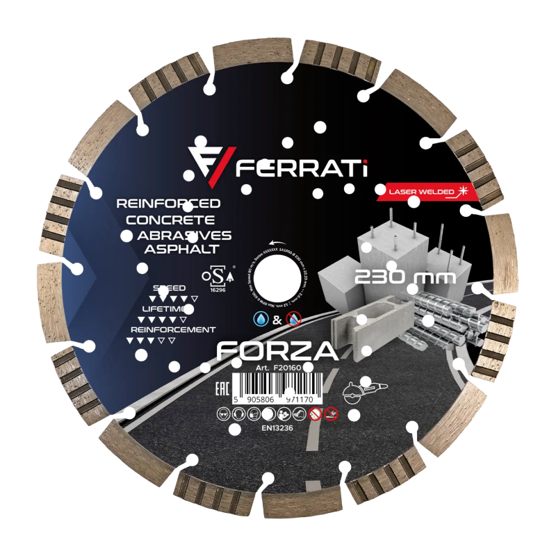 Tarcza diamentowa do betonu, lastryko Ø 230 mm FORZA F20160 FERRATI Bahcocentrum.pl