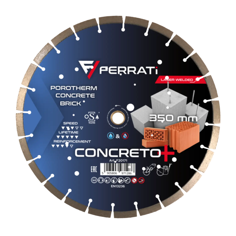 Tarcza diamentowa do betonu, rur betonowych Ø 350 mm CONCRETO PLUS F20171 FERRATI Bahcocentrum.pl