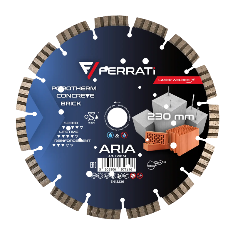 Tarcza diamentowa do betonu, rur betonowych Ø 230 mm ARIA F20174 FERRATI Bahcocentrum.pl