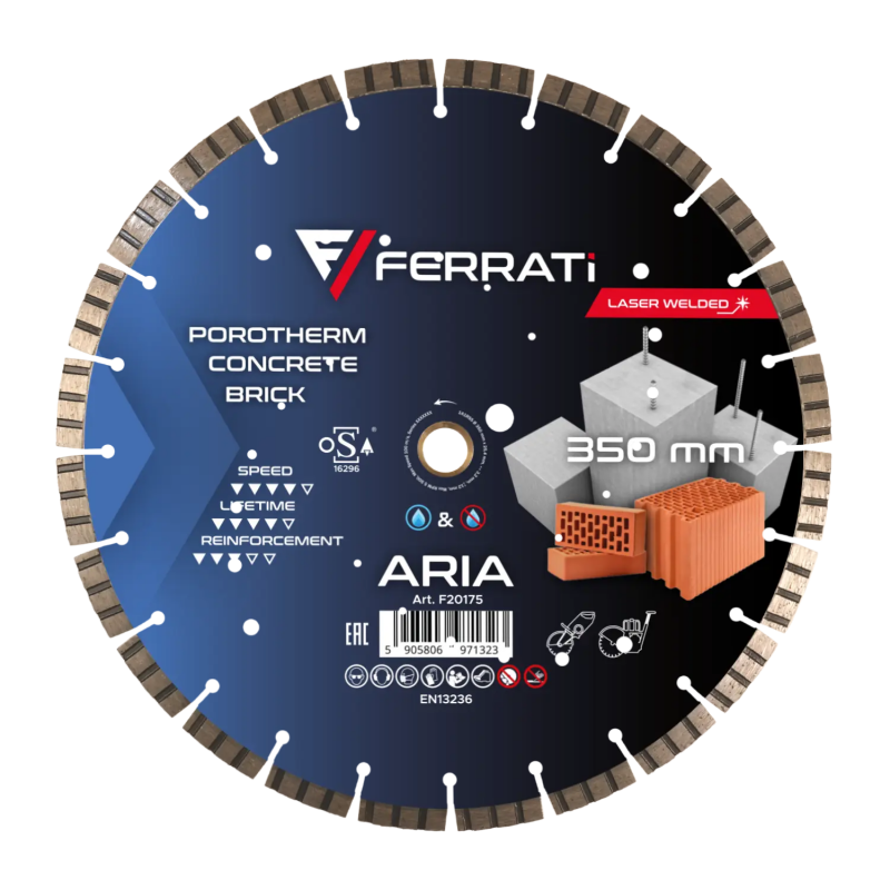 Tarcza diamentowa do betonu, rur betonowych Ø 350 mm ARIA F20175 FERRATI Bahcocentrum.pl