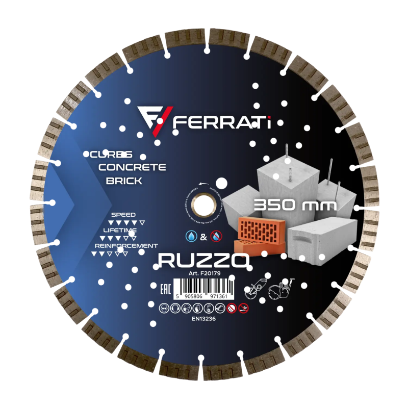 Tarcza diamentowa do betonu, rur betonowych Ø 350 mm RUZZO F20179 FERRATI Bahcocentrum.pl