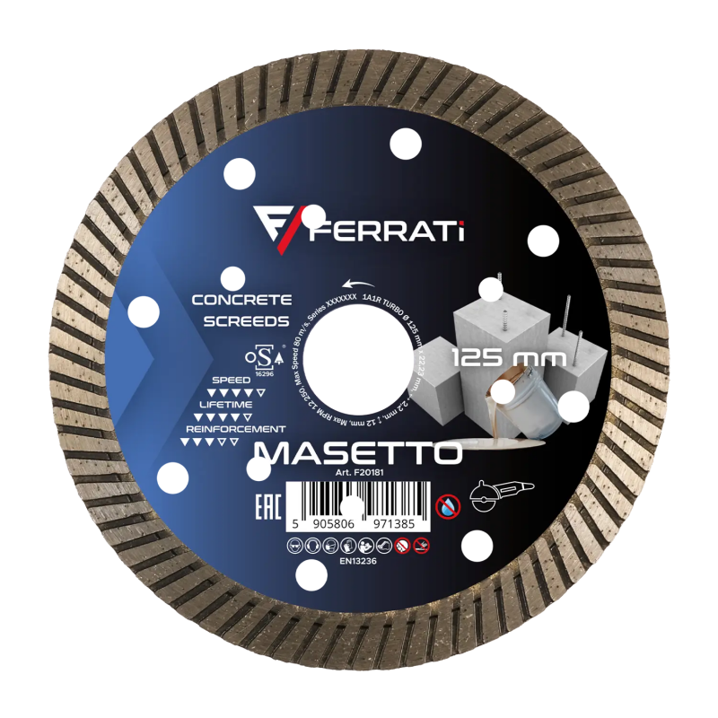 Tarcza diamentowa do betonu, rur betonowych Ø 125 mm MASETTO F20181 FERRATI Bahcocentrum.pl