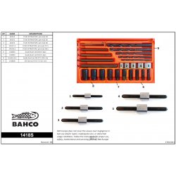 Zestaw wykrętaków do urwanych śrub, nitów i ćwieków 1418S BAHCO
