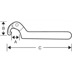 Klucz hakowy nastawny 150-230 mm 4106-150-230 BAHCO