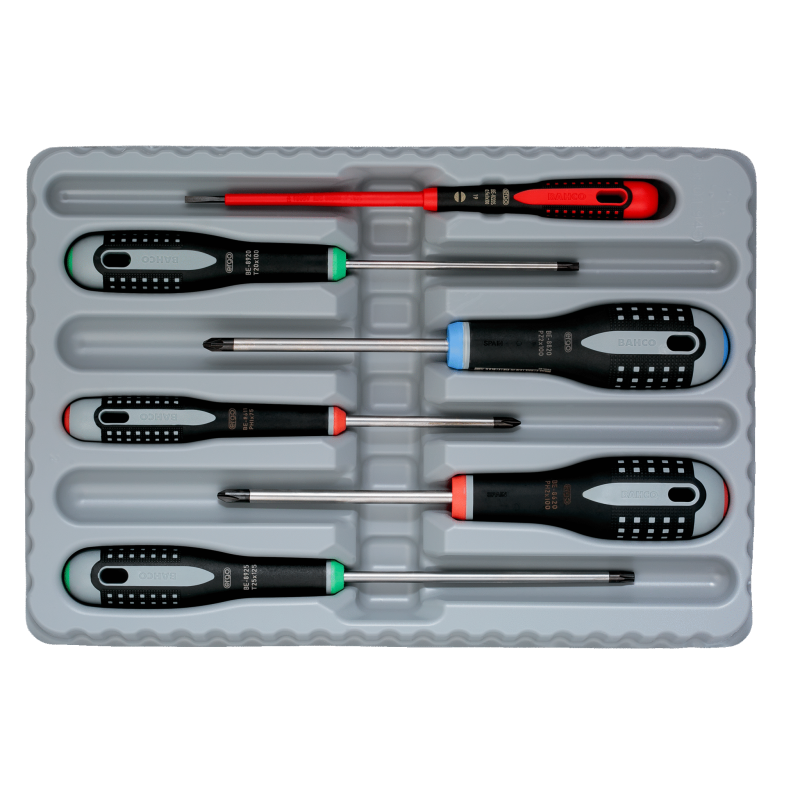 Zestaw 6 szt. wkrętaków płaskie, Pozidriv PZ, Phillips PH i Torx ERGO™ BE-9871 Bahco Bahcocentrum.pl